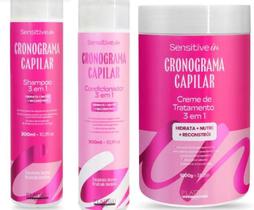 Kit Cronograma Capilar Shampoo, Condicionador e Mascara HIDRATAÇÃO NUTRIÇÃO RECONSTRUÇÃO