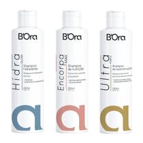 Kit Cronograma Capilar Shampoo Hidratação Nutrição Reconstrução BOra 250ml 3 produtos Kit Cronograma Capilar Shampoo Hidratação Nutrição Reconstrução BOra 250ml 3 produtos