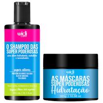 Kit Cronograma Capilar Widi Care Shampoo + Mascara Hidratação Super Poderosas Vegano Cabelo 300g