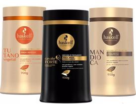 Kit cronograma haskell 3 mascaras cavalo forte + tutano + mandioca 900g