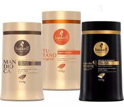 Kit Cronograma Haskell Mandioca, Tutano, Cavalo Forte Máscara Hidratante 900g Kit Cronograma Haskell Mandioca, Tutano, Cavalo Forte Máscara Hidratante 900g