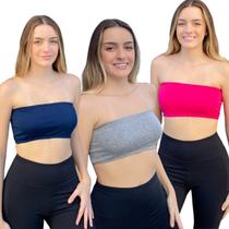 Kit Cropped Faixa Frente Dupla Confortável Sem Bojo Tamanho Único Várias Cores Primavera Verão 3033K Kit Cropped Faixa Frente Dupla Confortável Sem Bojo Tamanho Único Várias Cores Primavera Verão 3033K