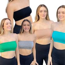 Kit Cropped Faixa Frente Dupla Confortável Sem Bojo Tamanho Único Várias Cores Primavera Verão 3033K Kit Cropped Faixa Frente Dupla Confortável Sem Bojo Tamanho Único Várias Cores Primavera Verão 3033K