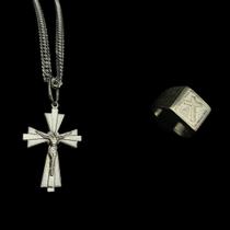 Kit - Crucifixo (Corrente e Dedeira) I Prata 925