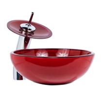 Kit Cuba 30cm + Torneira Cascata e Válvula - Vermelho