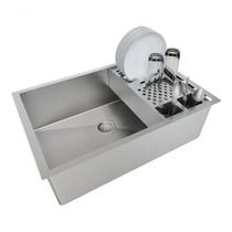 Kit Cuba 60X40 Inox 304 Canal Calha Escorredor Aço Kit Cuba 60X40 Inox 304 Canal Calha Escorredor Aço