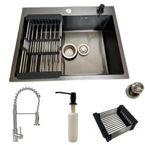 Kit Cuba 60x45cm Aço Inox+ Torneira Gourmet Premium Cozinha