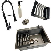 Kit Cuba 60x45cm Gourmet + Torneira Monocomando Premium Pia