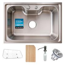 Kit Cuba 62X43 + Acessórios Cozinha Gourmet em Aço Inox 304