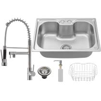 Kit Cuba Aço Inox C/ Torneira Flexível Gourmet Cozinha