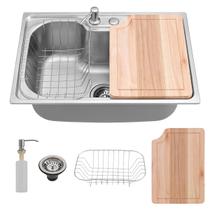 Kit Cuba Aço Inox Gourmet Cozinha Acessórios Simples C/ Tábua
