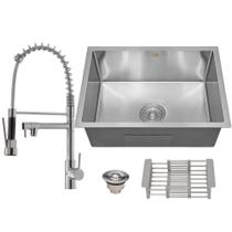 Kit Cuba Aço Inox Torneira Gourmet Flexível Cozinha Acessórios