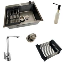 Kit Cuba Completa Aço Inox 60x45cm + Torneira Gourmet Monocomado