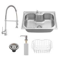 Kit Cuba Cozinha Aço Inox C/ Torneira Gourmet Misturador