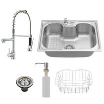 Kit Cuba Cozinha Aço Inox C/ Torneira Gourmet Spray Extensor