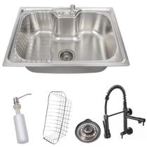 Kit Cuba Cozinha com Acessórios Torneira Preta T3 Gourmet Kit Cuba Cozinha com Acessórios Torneira Preta T3 Gourmet