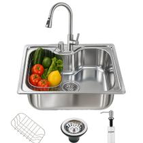 Kit Cuba Cozinha Gourmet 60x45cm + Torneira Extensiva Monocomando Quente/Fria de Bancada Yab