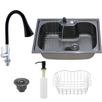 Kit Cuba Cozinha Gourmet Aço Inox C/ Torneira Bancada Preta Kit Cuba Cozinha Gourmet Aço Inox C/ Torneira Bancada Preta