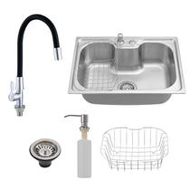 Kit Cuba Cozinha Gourmet Inox C/ Torneira Bancada Silicone