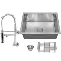 Kit Cuba Cozinha Gourmet Quadrada C/ Torneira Parede Cromada Kit Cuba Cozinha Gourmet Quadrada C/ Torneira Parede Cromada