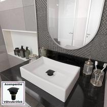 Kit Cuba Dalla Sobrepor com Válvula Click Black Branco Kit Cuba Dalla Sobrepor com Válvula Click Black Branco