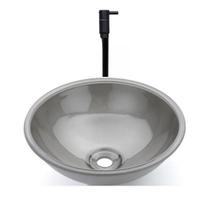 Kit Cuba De Vidro 29Cm Cinza Chumbo + Torneira Bica Alta Kit Cuba De Vidro 29Cm Cinza Chumbo + Torneira Bica Alta