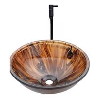 Kit Cuba De Vidro 35Cm Amadeirada + Torneira Bica Alta Preta Kit Cuba De Vidro 35Cm Amadeirada + Torneira Bica Alta Preta