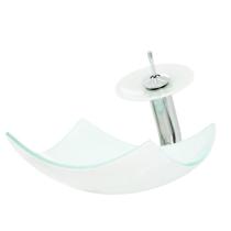 Kit Cuba de Vidro Lotus 38cm Torneira Cascata Monocomando e Válvula Click UP Kit Cuba de Vidro Lotus 38cm Torneira Cascata Monocomando e Válvula Click UP