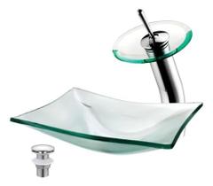 Kit Cuba De Vidro Monocomando Copacabana Válvula Kit Cuba De Vidro Monocomando Copacabana Válvula