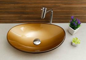 Kit cuba de vidro oval para banheiro e lavabo com torneira link cromada + válvula click - Big Casa e Decoração