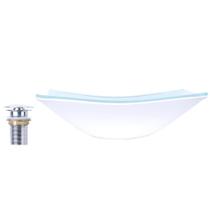 Kit Cuba De Vidro Quadrada Branco + Válvula Click