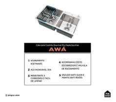 Kit Cuba Dupla Gourmet Awá com Torneira Misturador Monocomando Munim Pingoo.casa - Prata Kit Cuba Dupla Gourmet Awá com Torneira Misturador Monocomando Munim Pingoo.casa - Prata