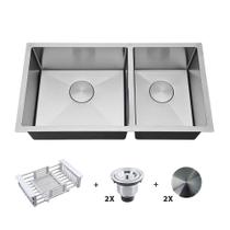 Kit Cuba Dupla Gourmet com Acessórios Solo 45x30x40 e Válvula e Escorredor e Tampa Decorativa Arell