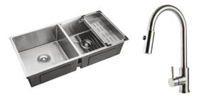 Kit Cuba Dupla Gourmet Tukano e Torneira Misturador Monocomando Muru Pingoo.casa - Prata Kit Cuba Dupla Gourmet Tukano e Torneira Misturador Monocomando Muru Pingoo.casa - Prata