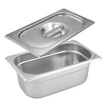 Kit Cuba Gn 1/3 X 100mm Inox + Tampa Estampada Buffet