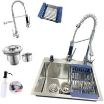 Kit Cuba Gourmet 50x40cm C/ Acessórios + Torneira Monocomando Cozinha Kit Cuba Gourmet 50x40cm C/ Acessórios + Torneira Monocomando Cozinha