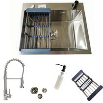 Kit Cuba Gourmet 50x40cm + Torneira Monocomando Premium Cozinha