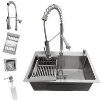 Kit Cuba Gourmet 60x40 Aço Inox 304 Com Torneira Monocomando Kit Cuba Gourmet 60x40 Aço Inox 304 Com Torneira Monocomando