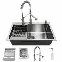 Kit Cuba Gourmet 60x40 Aço Inox 304 Com Torneira Monocomando Kit Cuba Gourmet 60x40 Aço Inox 304 Com Torneira Monocomando