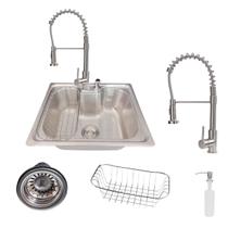 Kit cuba gourmet aço inox 304 com torneira monocomando