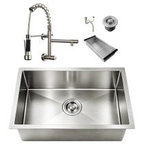 Kit Cuba Gourmet Cozinha 50x40 Inox 304 Prata com Torneira Parede 2 Saídas Brinovar Kit Cuba Gourmet Cozinha 50x40 Inox 304 Prata com Torneira Parede 2 Saídas Brinovar