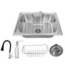Kit Cuba Gourmet Cozinha Aço Inox 201 Torneira Acessórios Kit Cuba Gourmet Cozinha Aço Inox 201 Torneira Acessórios