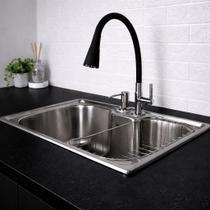 Kit Cuba Gourmet Cozinha Aço Inox 201 Torneira Acessórios