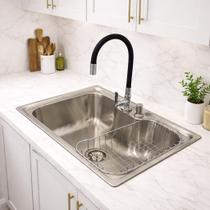 Kit Cuba Gourmet Cozinha Aço Inox 304 60x42 Com Torneira e Acessórios