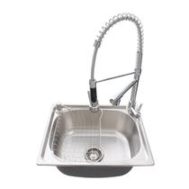 Kit Cuba Gourmet Cozinha Aço Inox 50X40Cm E Torneira Gourmet