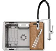 Kit Cuba Gourmet E Torneira Monocomando Bica Alta Doc Docol