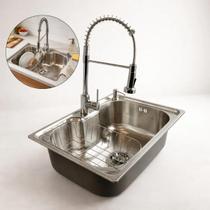 Kit Cuba Gourmet Inox 60x42 Completa Torneira Monocomando com Acessórios