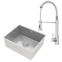 Kit Cuba Gourmet Lisboa Aço Inox 304 e Torneira Gourmet Milão Monocomando GoldenX