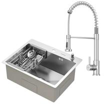 Kit Cuba Gourmet Quebec 60cm Aço Inox 304 e Torneira Gourmet Milão Monocomando GoldenX