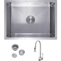 Kit Cuba Gourmet Retangular E Misturador Monocomando Mangiare Kit Cuba Gourmet Retangular E Misturador Monocomando Mangiare